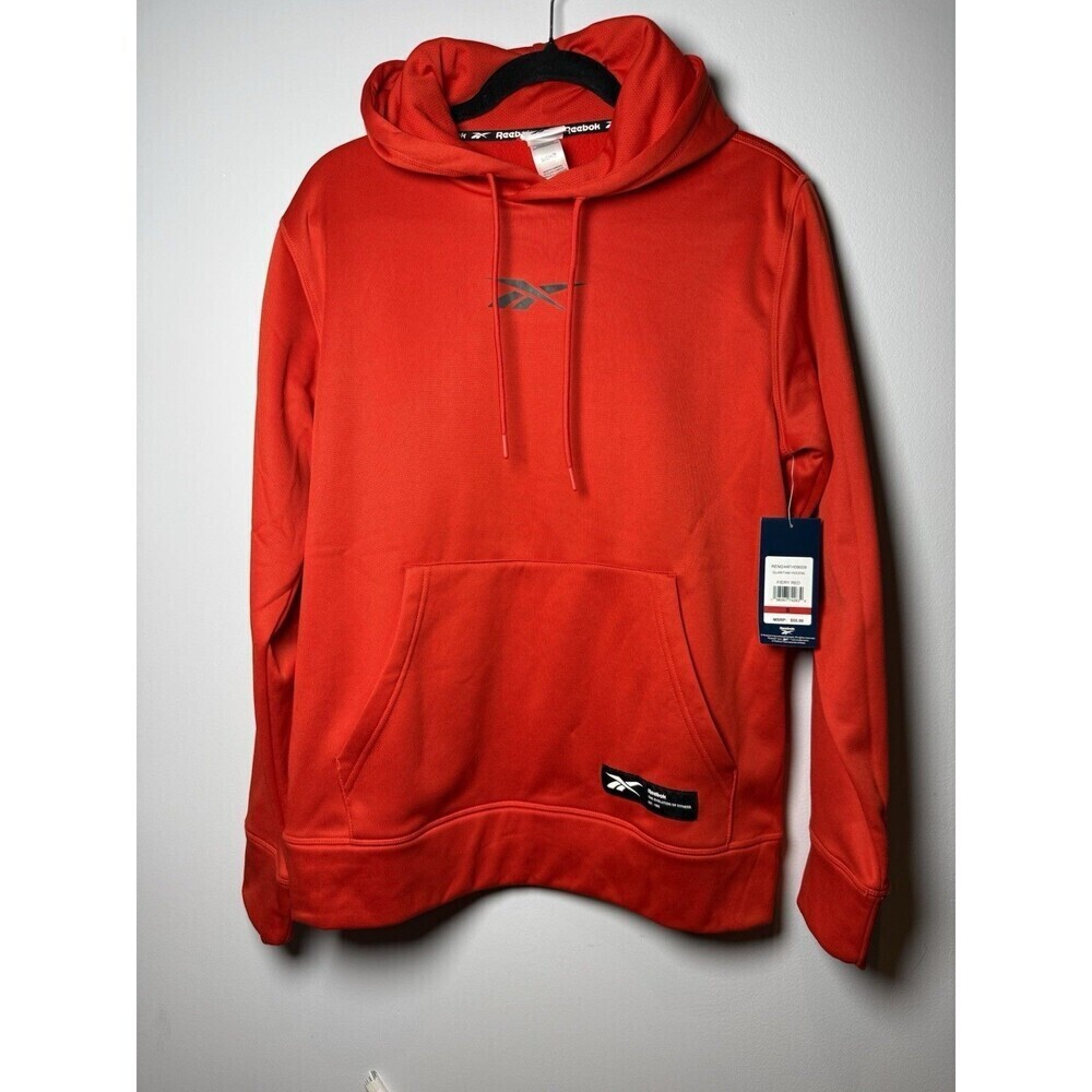 Reebok Quantum Hoodie Sweatshirt Men's Small Pullover Fiery Red NWT